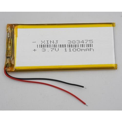 XINJ 3.7V 1100mAh Li Lithium Polymer Rechargeable li po Battery cell 383475 For GPS E-book Camera MP4 Driving recorder DIY Phone
