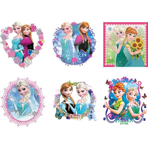 Disney Cartoon Cloth Patch Princess Dress Patch Girl Dress Decoration Iron on Patches for Clothes Appliques for Clothing Patches