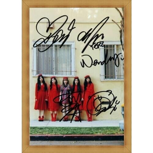 Signed KPOP RED VELVET autographed group photo K-POP 6 inches free shipping 122017A