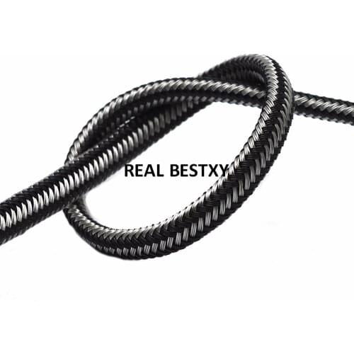 5m/lot approx: 9*6mm black and steel color braided weave stainless steel strings cords ropes for jewelry making diy steel cords