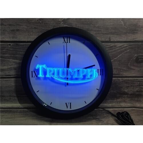 0G051 Triumph Motorcycles Services Repairs APP RGB 5050 LED Neon Light Signs Wall Clock