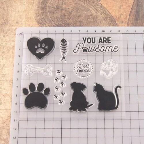 Kitten and Puppy CLEAR STAMPS DIY Scrapbooking Card Album Paper Craft Rubber Transparent Silicon Clear Stamp
