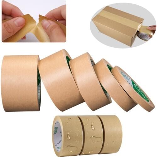 Kraft paper tape sealing self adhesive tape car painting shelter mounting album photo frame paper tape waterproof 25m / roll