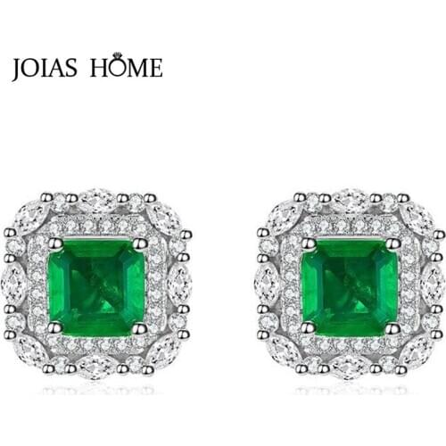 JoiasHome 925 Sterling Silver Earrings for Women Charms With Gemetric Gemstone Retro for Wedding Travel Gifts Wholesale