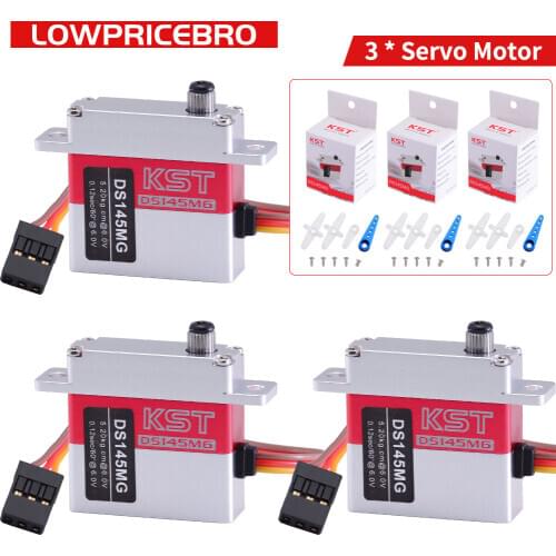3PCS KST DS145MG 6V 5kg 0.12 sec High Precision Metal Gear Digital Wing Glider Servo for UAV RC Car Robot Arm Boat Helicopter