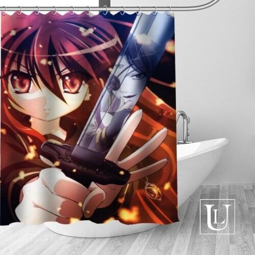 New arrival Custom Shakugans Shana Fabric 100% Polyester Shower Curtain High Quality Washable Bath Decor Waterproof Popular