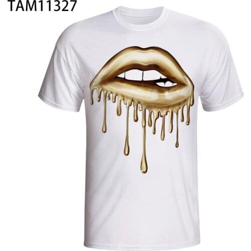 SoSPEE Lipstick lipstick, Man 3D Printing T-shirt, Summer Cool Street Fashion girl, Original Short Sleeved Casual coat