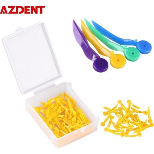 100pcs Dental Disposable Tooth Gap Wedge with Hole All 4 Sizes Dental Wedges Medical Grade Plastic Dentistry Lab Tools