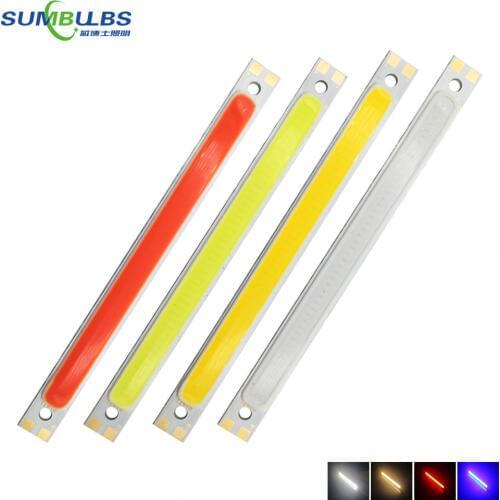 [Sumbulbs] 120x10mm 1000LM 10W COB Chip LED Strip Lamp Bulb 12V DC Red Blue Warm Cool White Epistar LEDs for Car DRL Lights DIY
