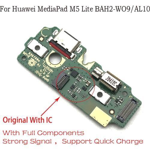 USB Charger Dock Connector Charging Port Microphone Flex Cable For Huawei Mediapad M5 lite BAH2-W09/AL10 Replacement Parts