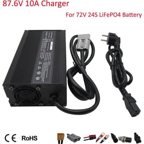 900W 72V 10A LiFePO4 Fast Charger Output 87.6V 10A Used for 72V 24S LFP LiFePO4 Battery Pack Ebike forklift motorcycle