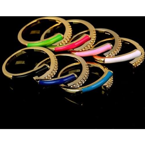 Vintage 925in Womens Earphones In Colorful Enamel Chain Ring Adjustable Zircon Ring Womens Jewelry Engagement Ring