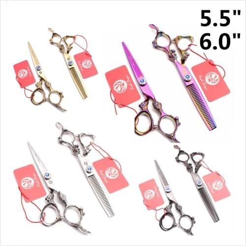 Y9214 5.5“ 6” Professional Hairdressing Scissors Barber Scissors Hairdresser Dragon Carved Handle