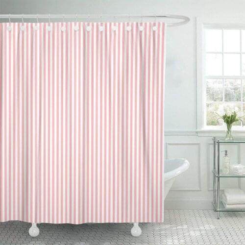 Shower Curtains Bathroom Curtain Abstract Pink and White Stripes Color Geometric Girl Graphic Light Line Love bath