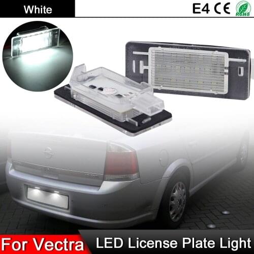 1 Pair For Opel Vectra C Estate 2002-2008 High Brightness White LED License Plate Light Number Plate Lamp