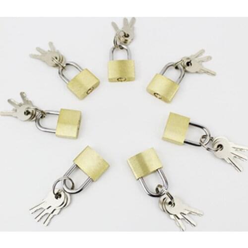 1pc New Fashion 20MM small copper lock luggage case padlock box case lock mini Locks lovers lock Home Improvement Hardware