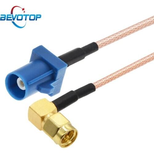 1PCS Blue Fakra C Male to SMA Male Right Angle Plug RF Coaxial RG316 Pigtail Car Navigation GPS Antenna Adapter Extension Cable