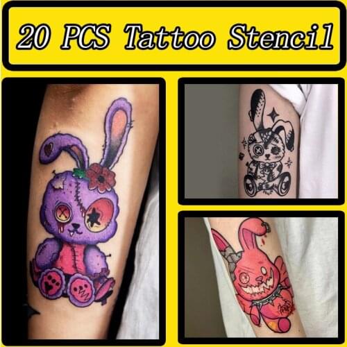 OPHIR 10pcs/set Temporary Henna Tattoo Stencil Reusable Airbrush Body Paint Drwaing Template Puppet Pattern STE124