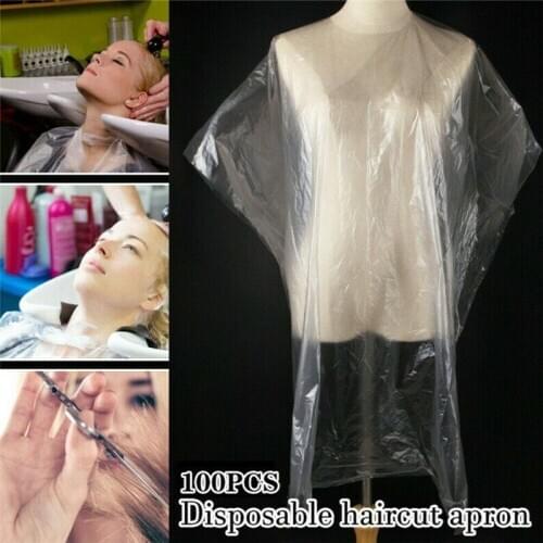 200pcs Disposable Hair Cutting Capes salon Hairdressing Home professional Dyeing Hairdressing Hair Waterproof Barber PE Apron