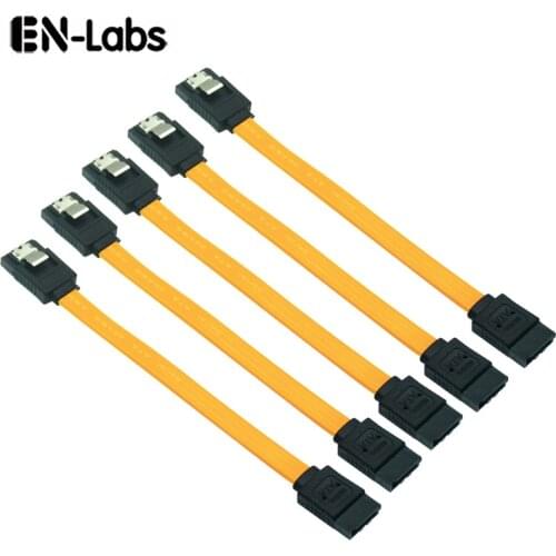 5PCS SATA 3.0 HDD SSD Data Cable,6Gbps SATAIII 90 Angled 180 Connector SATA3 6Gb/s Hard Drive Adapter Latch Cord-10CM