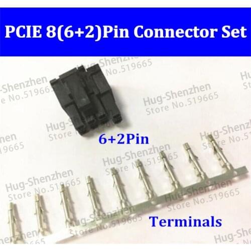500X ATX/EPS PCI-E GPU 4.2mm 5557 8pin (6+2) Pin 6+2pin male Power Connector Housing Plastic Shell and 4000pcs 5557 Terminal pin