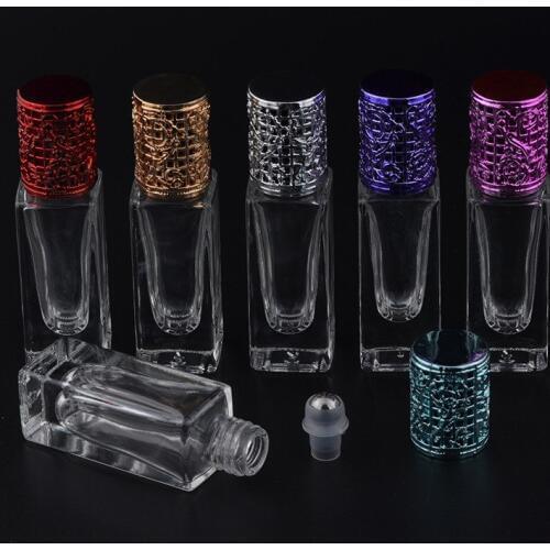 7Ml Mini Cute Steel Ball Roll-On Refillable Perfume Bottle &Empty Perfume Case With Alloy cover portable bottle F20172536
