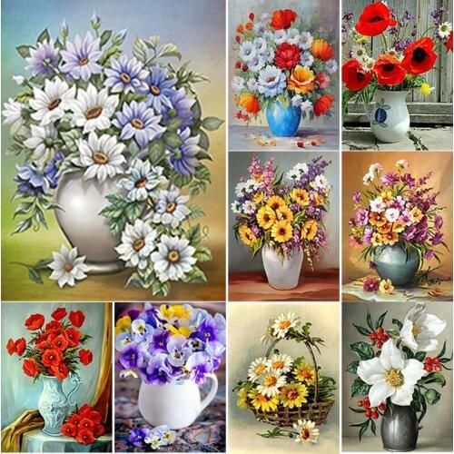 New 5D DIY Diamond Painting Flower Diamond Embroidery Landscape Cross Stitch Full Square Round Drill Crafts Art Gift Home Decor