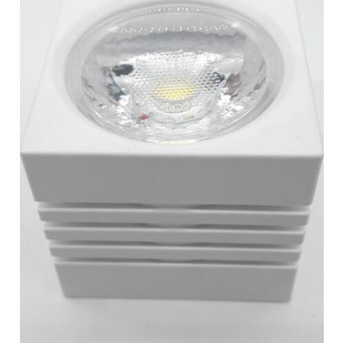 Free Shipping White shell COB Dimmable 7W 12W AC110V 120V 220V Ceiling lamp Surface mounted led light Spot led Square led