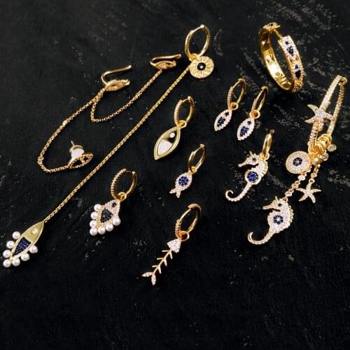 Bewill 925 Sterling Silver Tropical Ocean Holiday Small Fish Peal Zircon Drop Earrings Luxury Brand Monaco Jewelry