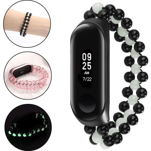 For Xiaomi Mi Band 5 4 3 Watchband+Frame Agate Crystal Luminous Fashion Strap Screen Heart Rate Fitness Tracker Bracelet Belt