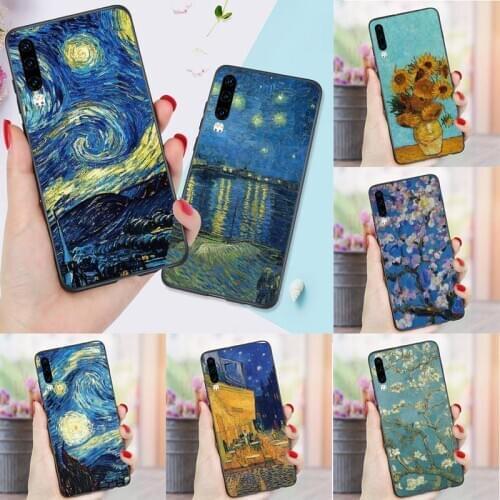 Van Gogh retro art painting Phone Case Funda For Huawei P9 P10 P20 P30 Lite 2016 2017 2019 plus pro P smart