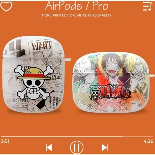 Cartoon Japanese One Piece Luffy Case For Airpods 1 2 and Pro Accessories Bluetooth Wireless Earphone Fashion Protective Cover