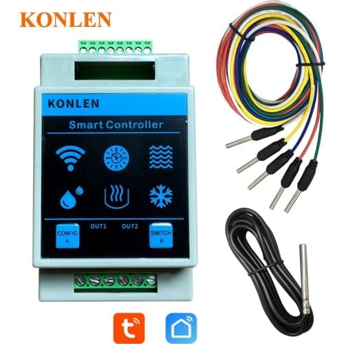 Tuya WIFI Tank Water Level Temperature Sensor Detector Smart Life Thermostat Leak Water Meter Monitor Valve Boiler Controller