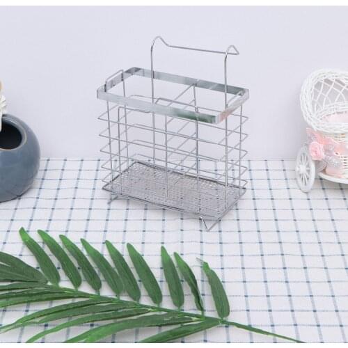 Place/Hang Stainless Steel Cutlery Basket Cutlery Holder Kitchen Dish Rack Bowl Holder Tableware Organizer With Raised Bottom