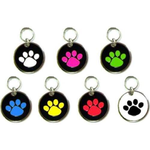 Cheap Small Stainless Steel Pet ID Tag low price Custom Engraved Dog Cat tags hot sales round paw print dog tags