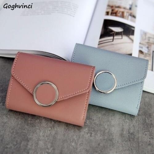 Wallets Women Hasp Foldable Sweet Solid Simple Cartera PU Leather Elegant Short Purse Female Trendy All-match Card Holder Chic