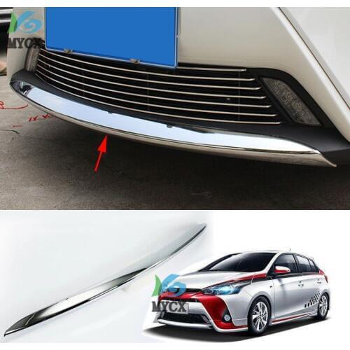 For Toyota Yaris XP150 2019 2020 Car Accessories Exterior Decoration ABS Chrome Front Bumper Skid Molding Cover Trim For Toyota Vios Sedan 2019 Car-styling