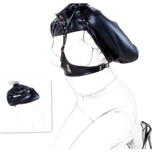 Erotic Positioning Bondage BDSM Adults Sex Toys,Soft Leather Bondage Straitjacket Top,Fetish Restraint Straight Jacket Restranit