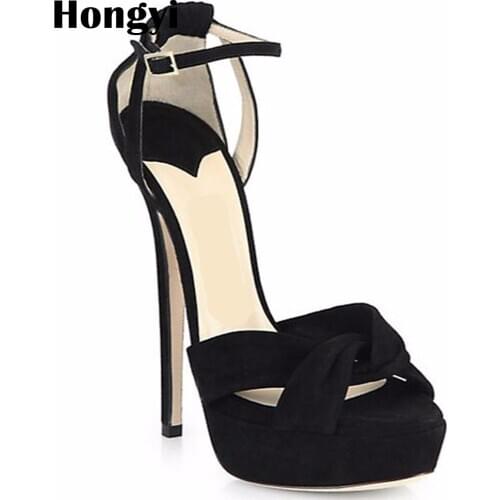 Hongyi Large Sizes 35-42 Designer Summer Women Shoes Woman High Heels Platform Party Wedding Sandals Women
