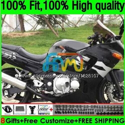 Injection For KAWASAKI ZZR-400 ZZR Black white 400 01 03 04 05 06 07 155BS.85 ZZR400 2000 2001 2002 2003 2005 2006 2007 Fairing