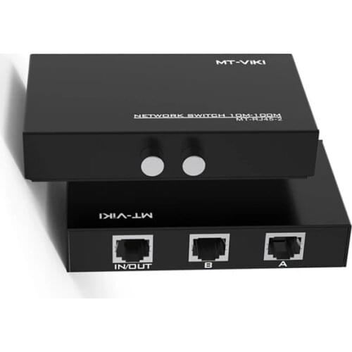 2021 MT-VIKI 2 Port Network Switch LAN CAT Selector Internet Internal External Network Switcher RJ45-2