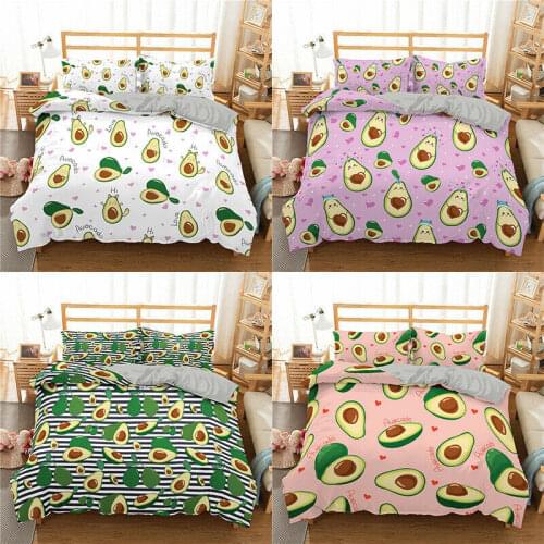 Avocado Fruit Bedding Set 2/3Pcs Duvet Cover & Pillowcase(s) 3D Printed Quilt Cover Home Textile Gift