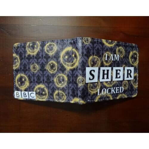 Hot New Sherlock Purse Leather Card Holder Bags with Zipper Coin Pocket Movie Sher Locked Print Men Women Short Wallet Wallets