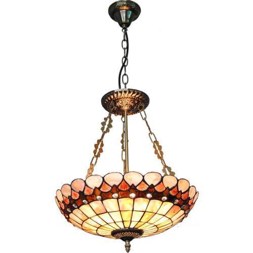 Minimalist Tiffany Style 3 Lights Stained Cut Glass Pendant Inverted Hanging Light Creative Tiffanylamp Home Decor Fixture PL779