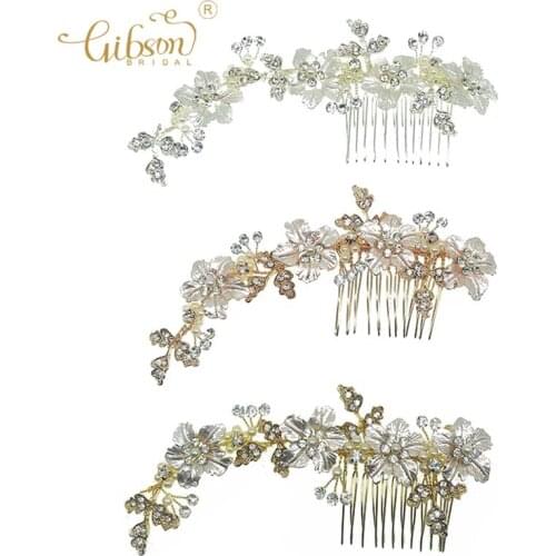 Fashion Bridal Wedding Hair Accessories Jewelry Flower Pearls Bride Hair Comb Headpiece Women Headwear