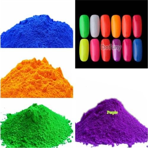 Neon Pigment Fluorescence Effect Nail Glitter Fluorescent color Powder Nail Polish Dust UV Gel Nail Decorations