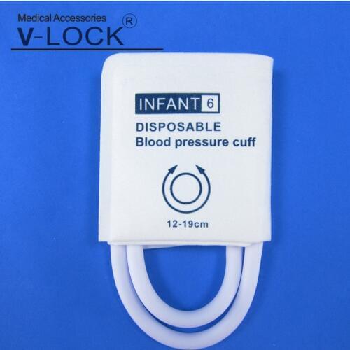 Disposable infant arm blood pressure cuff without bladder Double tube Non woven fabric compsited PVC appearance coat