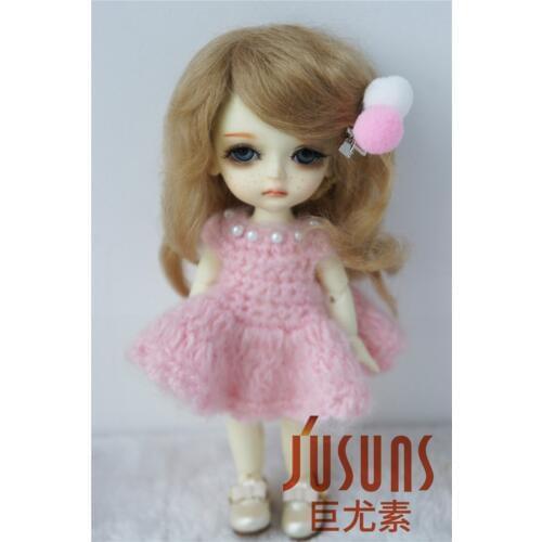 JD044 1/8 Fantasy Mohair Doll Wigs Mid long curly size 5-6 inch doll wig Magic mohair hair for tiny doll