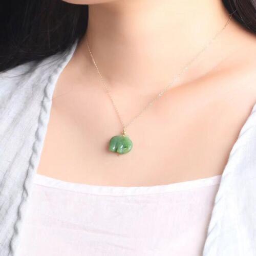 JoursNeige Green Natural Stone Pendants Carved Elephant Necklace Lucky For Women Girl Pendant Necklace Clavicle Chain Jewelry