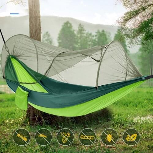 Portable Outdoor Mosquito Net Full Automatic Quick Opening Hammock Single Camping Hanging Sleeping Bed Anti Mosquito Hammock